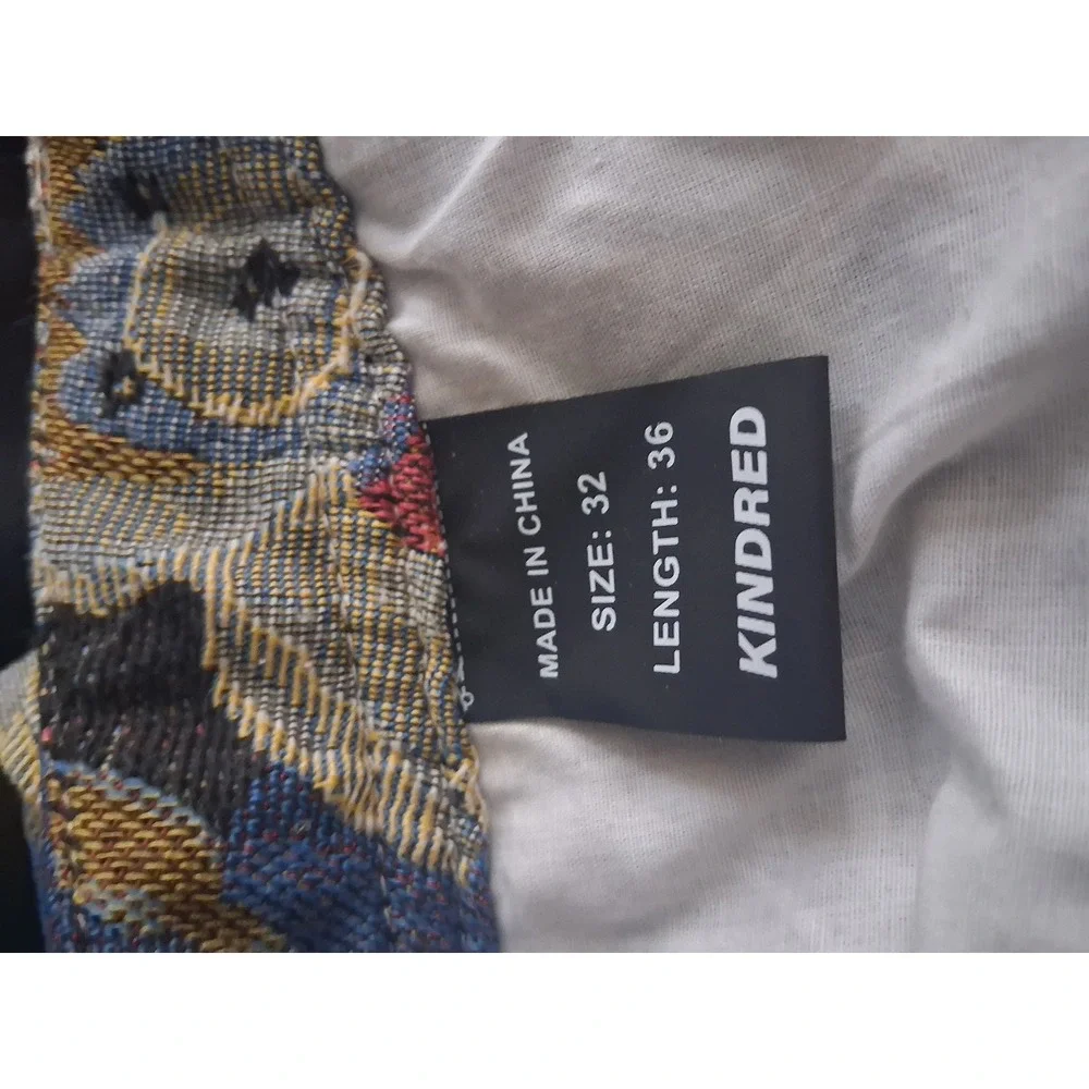Kindred Men Teddy Bear Tapestry Jacquard 2 Piece Set Trucker Jacket Pants Blue L